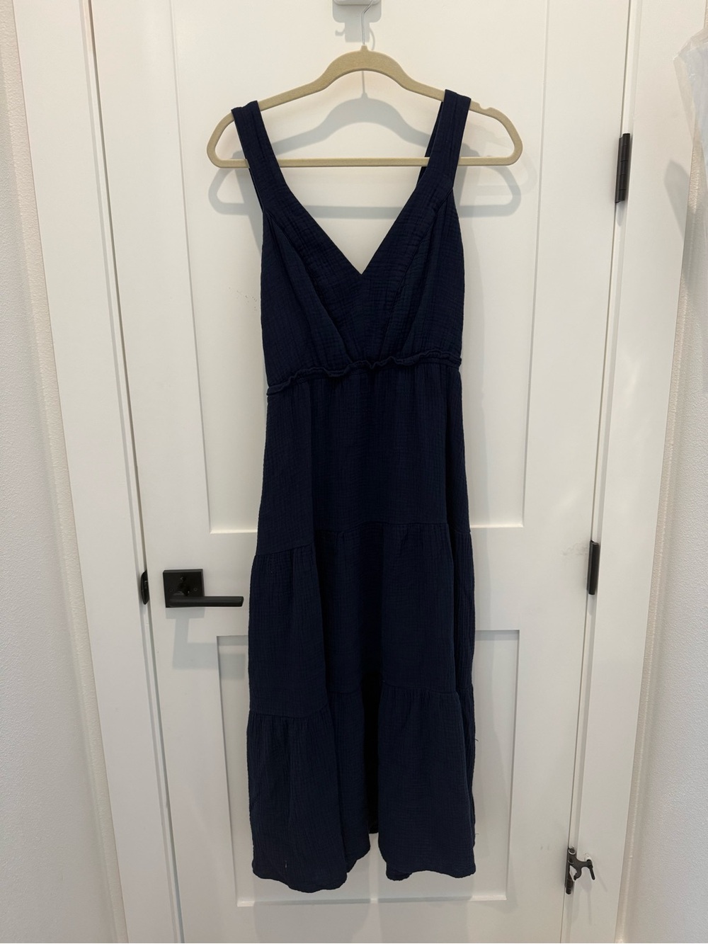 Steve Madden Navy Sleeveless V-Neck Tiered Maxi Dress